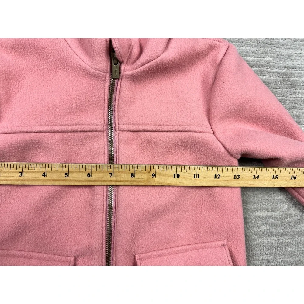 Old Navy Hooded Coat Girls‎ 5T Pink Sherpa Lined Wool Blend Zip Front Jacket